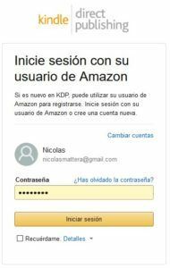 Registrarse en Amazon KDP
