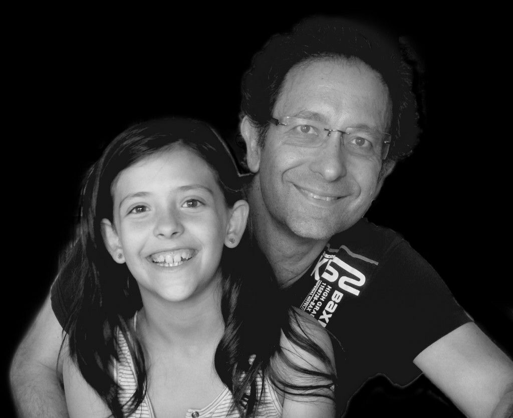 Foto Hija-padre blanco y negro