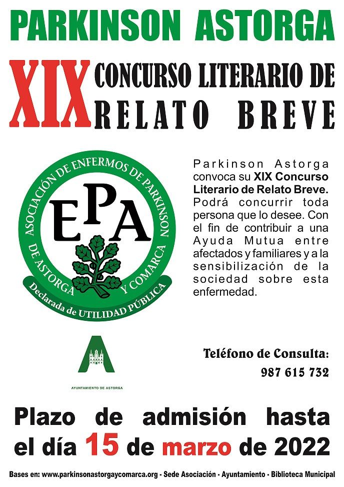 XIX Concurso Literario de Relato Breve Parkinson Astorga 2022