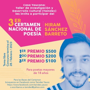 Tercer Certamen Nacional de Poesía Hiram Sánchez Barreto 2023