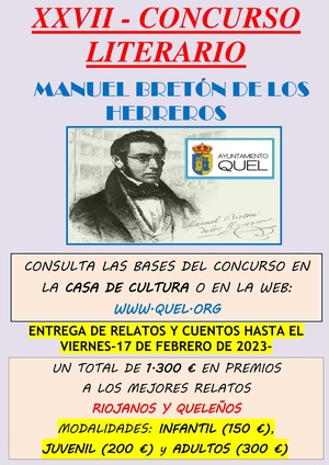 XXVII Concurso Literario Infantil Manuel Bretón de los Herreros 2023