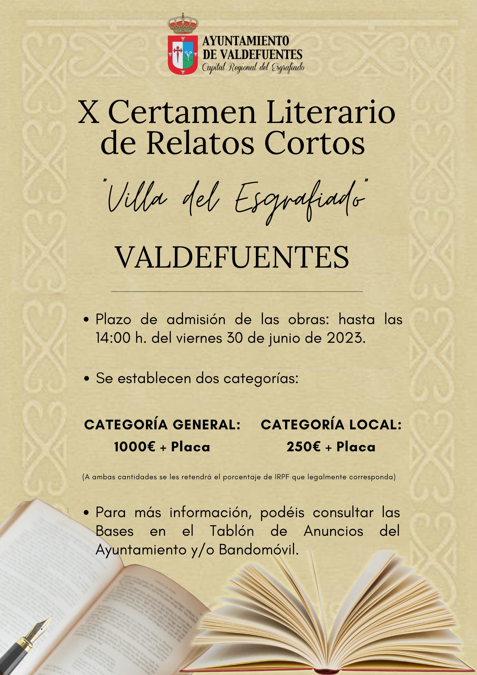 X Certamen Literario de Relatos Cortos Villa del Esgrafiado 2023
