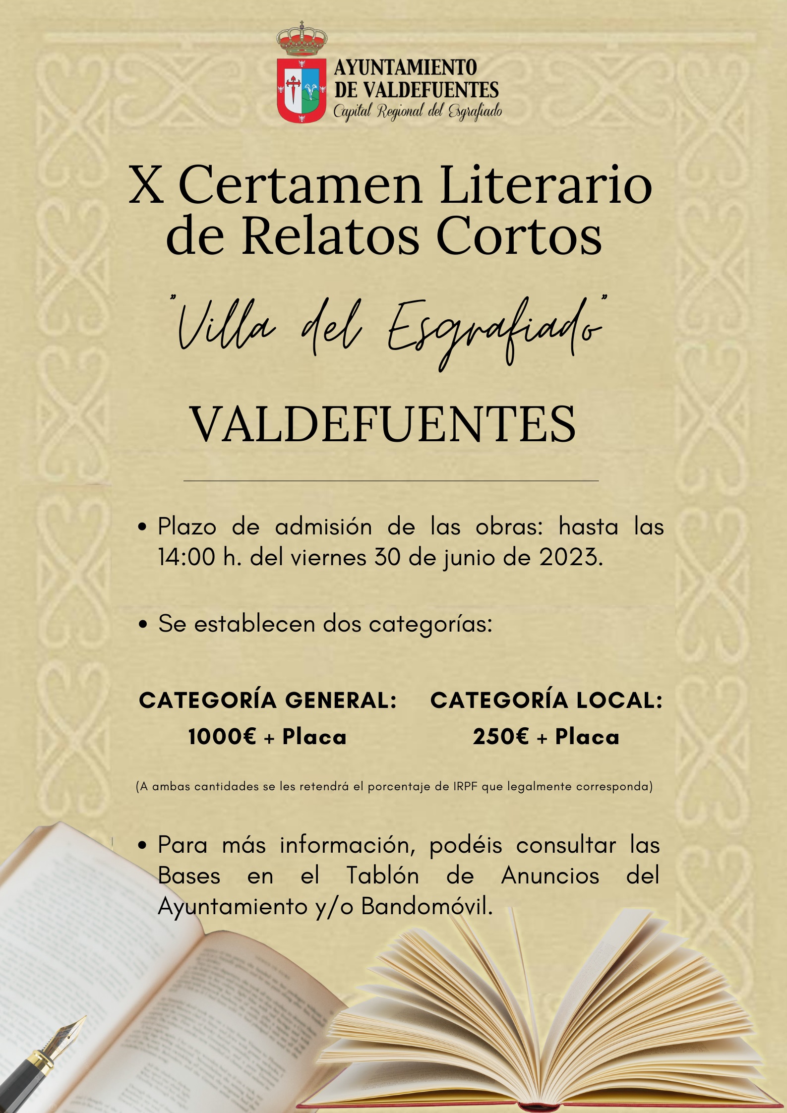 X Certamen Literario de Relatos Cortos Villa del Esgrafiado 2023
