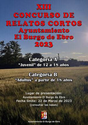 XIII Concurso de Relatos Cortos Ayuntamiento El Burgo de Ebro 2023
