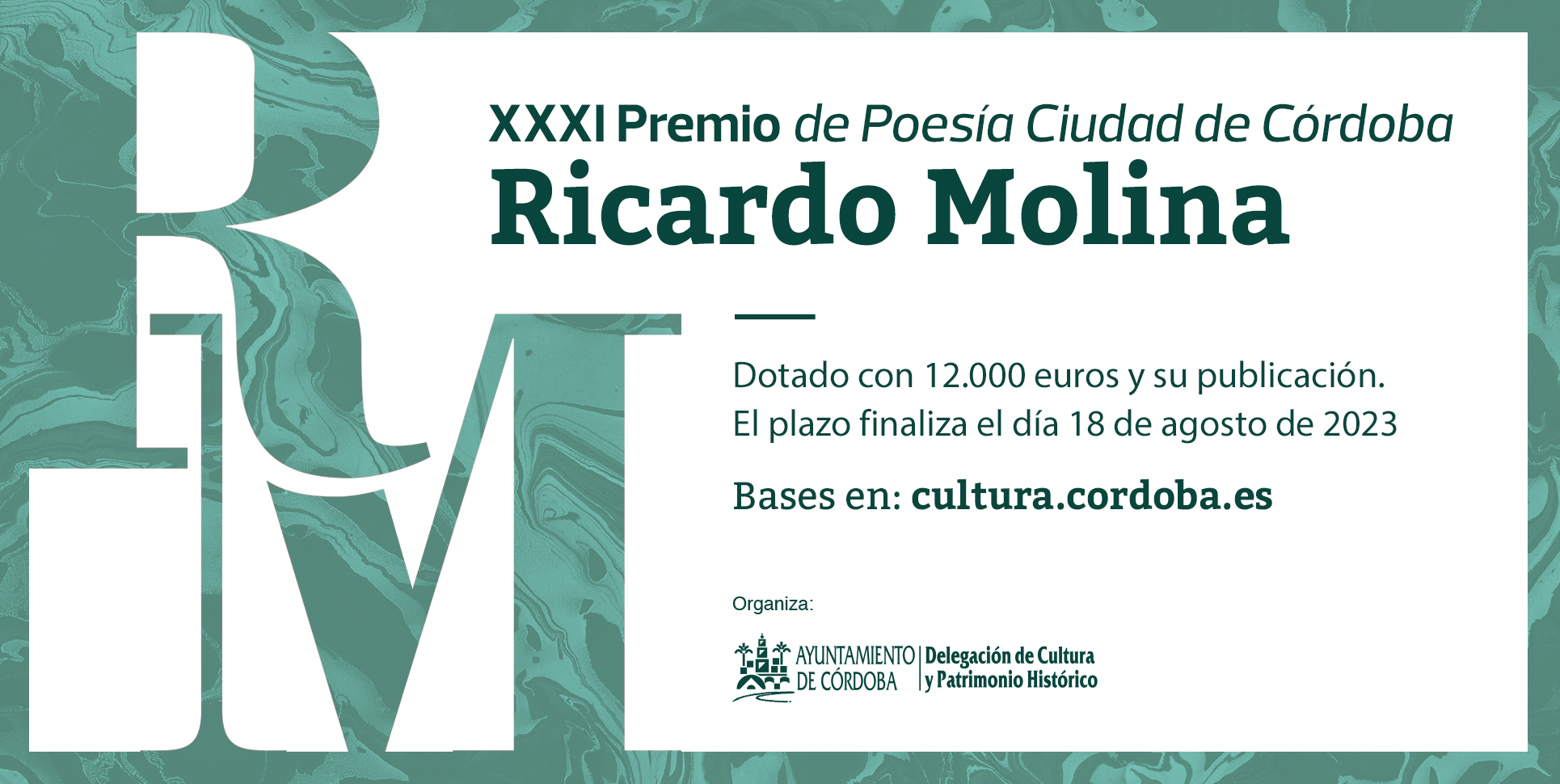 XXXI PREMIO DE POESÍA CIUDAD DE CÓRDOBA «RICARDO MOLINA» 2023